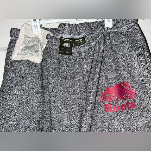 Roots Salt and Pepper Sweatpants with Pink Logo - Picture 2 of 2